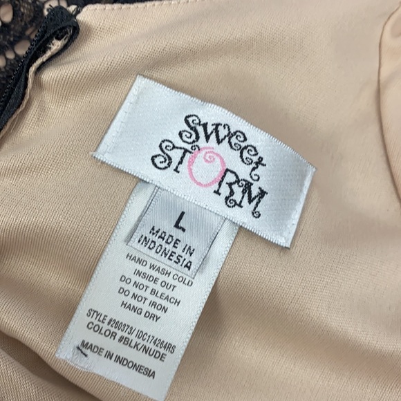 ๐ Sweet Storm black lace overlay evening dress Large - Picture 8 of 10